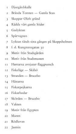 List of paintings at the exhibition in 1962